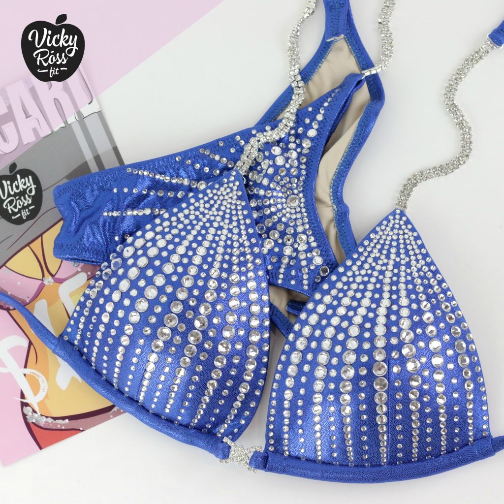 Blue Competition Bikini | Diamond Chandelier Design