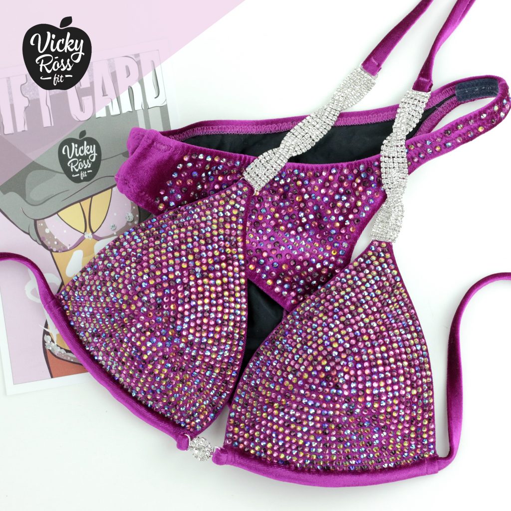 Fuchsia Crystal Competition Bikini Suit | Full Scatter Pro Multi Color