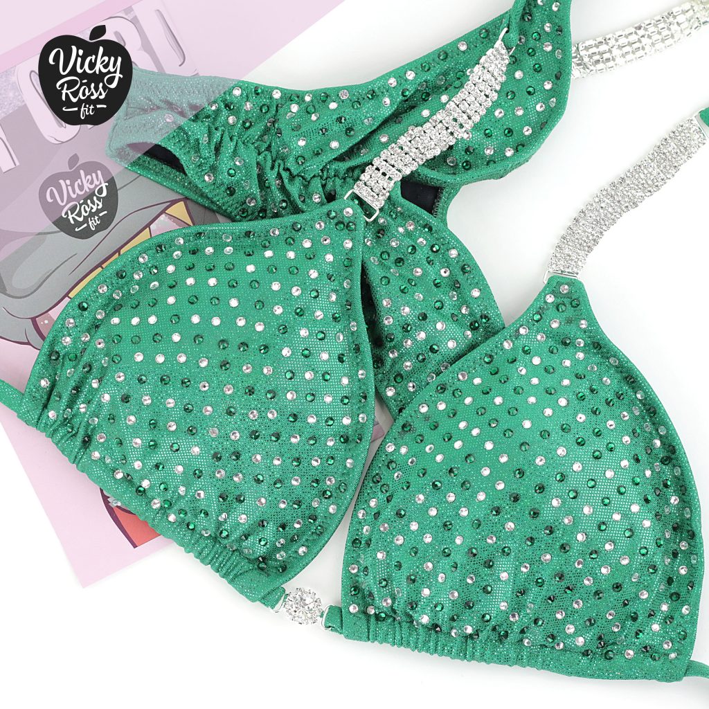 Emerald Green Posing Bikini | NPC IFBB Bikini Suit