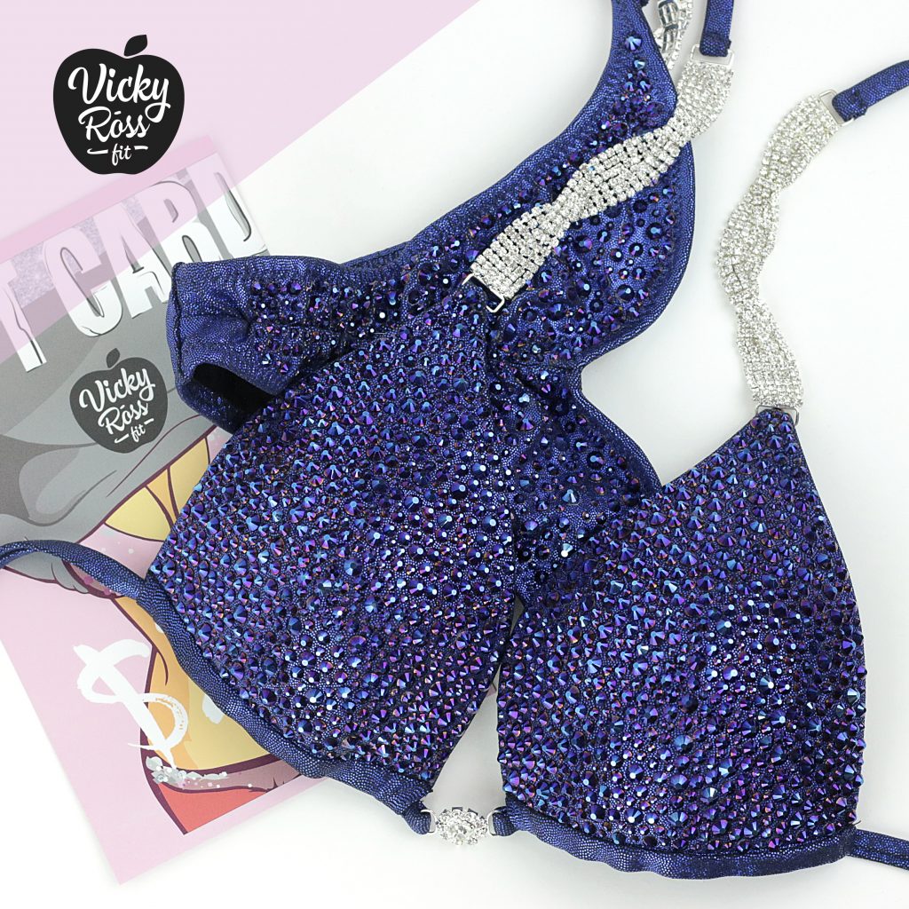 Retro Blue Crystal Bikini Suit | Full Scatter Pro Multi Color