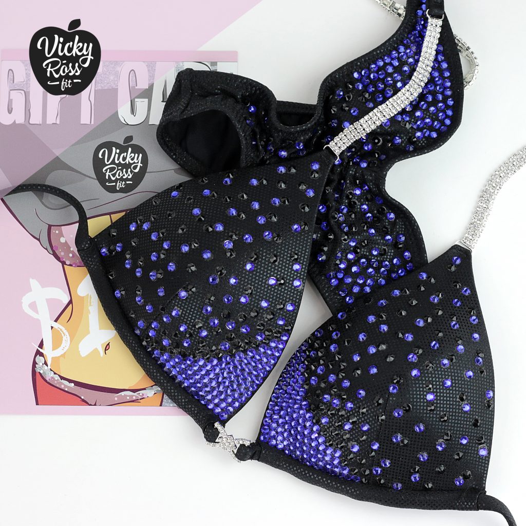 Blue Posing Crystal Suit | Edge Fitness Bikini