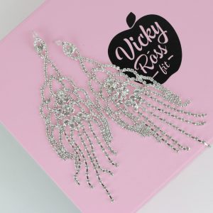 Clear Crystal Dangling Competition Earrings
