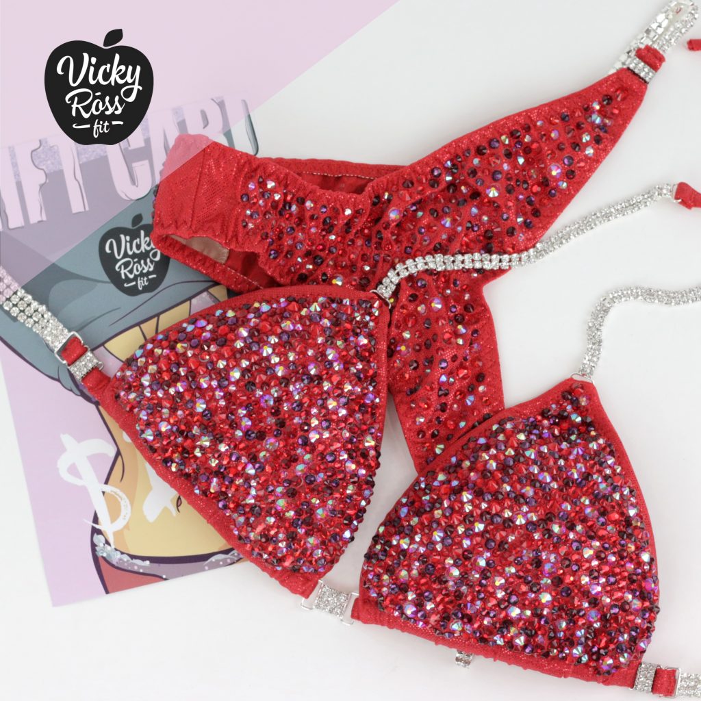 Fitness Competition Bikini Suit | Pro Crystal Scatter Girls on Fire