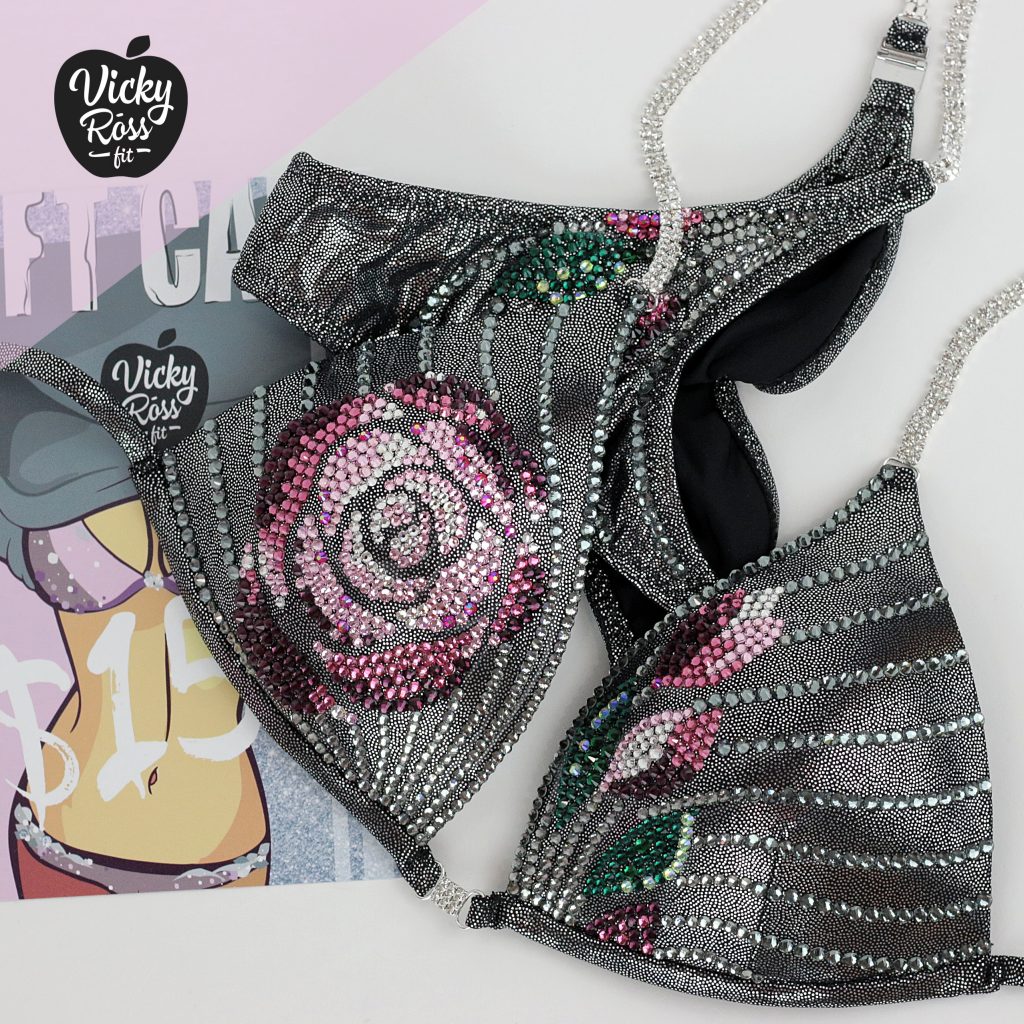 Designer Custom Suit for Fitness Competitions | NPC IFBB WBFF NGA OCB | handmade by Vicky Ross Fit