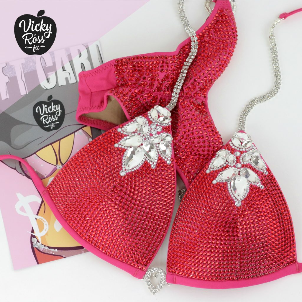 Crystal Bikini Suit | La-la-Diva Ruby Pink