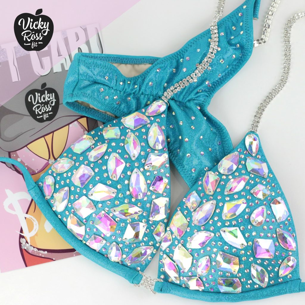 AB Turquise Crystal Bikini | Diamond Diva Bikini
