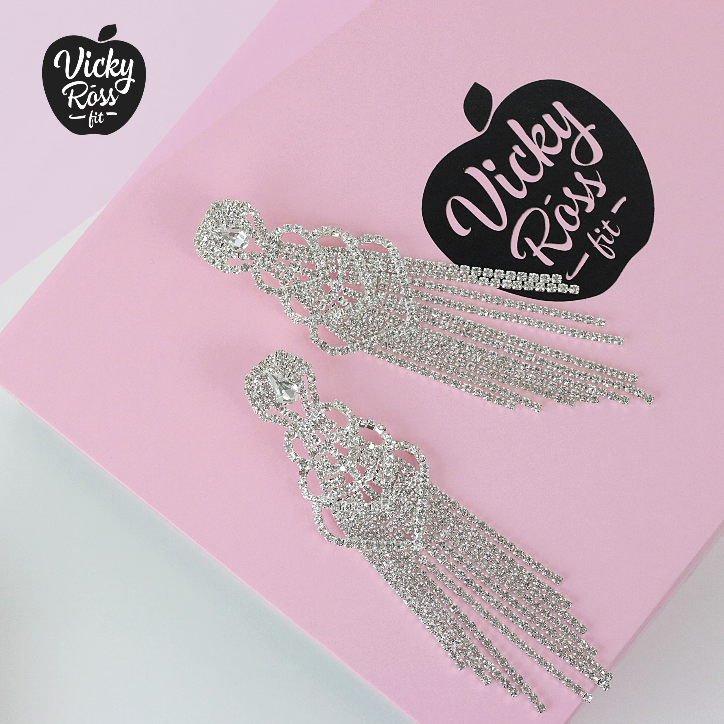 Clear Cystal Bikini Earrings | Competition Jewelry - Vicky Ross Fit display picture 1
